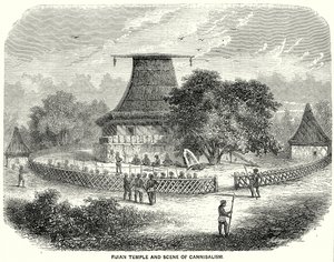 Fijian Temple and Scene of Cannibalism