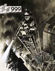 Fireman on ladder by English School