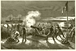 Firing on the Star of the West from the South Carolina Battery on Morriss Island, January 10, 1861 by English School