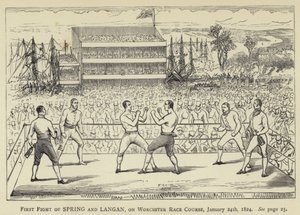 First Fight of Spring and Langan, on Worcester Race Course, 24 January 1824 by English School