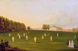 First Grand Match of Cricket Played by Members of the Royal Amateur Society on Hampton Court Green, 3rd August 1836 by English School