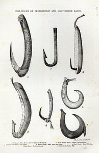 Fish-hooks of Prehistoric and Uncivilised races, from 
