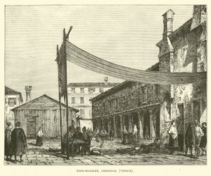 Fish-market, Chioggia, Venice by English School
