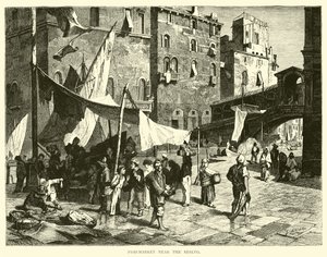 Fish-market near the Rialto by English School