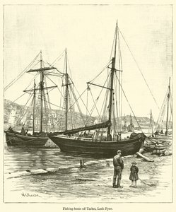 Fishing-boats off Tarbet, Loch Fyne by English School