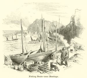 Fishing Boats, Near Hastings by English School