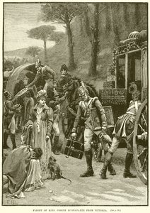 Flight of King Joseph Buonaparte from Vittoria by English School