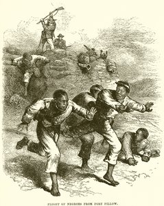 Flight of Negroes from Fort Pillow by English School
