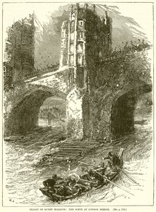 Flight of Queen Eleanor: The Scene at London Bridge by English School
