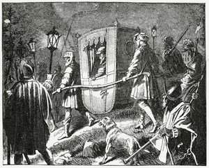 Flight of the Emperor Charles V in 1552 from the Protestant Lutheran forces led by the Elector Maurice of Saxony, 1882