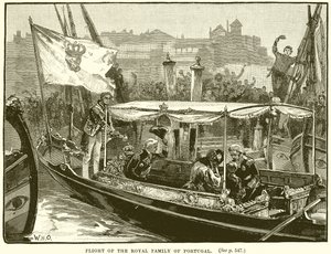 Flight of the Royal Family of Portugal by English School