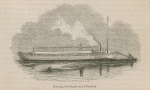 Floating Fire Engine on the Thames by English School