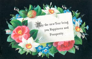 Flower Wreath with Card by English School