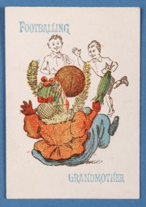 Footballing Grandmother from the Happy Families card game, c.1890-1900