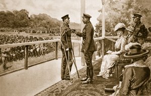 For Valour: King George decorating Private Thomas Hughes, of the Connaught Rangers, with the V.C., in Hyde Park, June 2nd, 1917