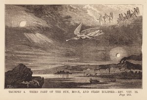 Fourth Angel Sounding His Trumpet and Dimming the Sun, Moon and Stars by English School