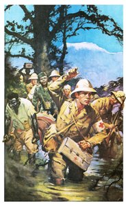 Francis Brett Young Leading His Wounded Patients to Safety by English School