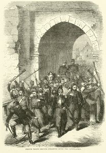 French troops leaving Strasburg after the capitulation, September 1870 by English School