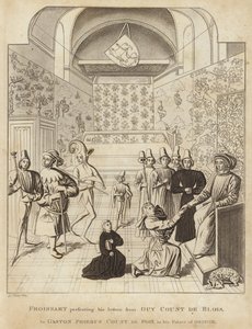 Froissart Presenting His Letters from Guy Court de Blois, to Gaston Phoebus Count de Foix in His Palace of Orthez by English School