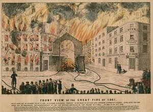 Front View of the Great Fire of 1861