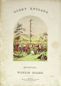 Front cover of the music score for Merry England, a quadrille by Wilhelm Keller by English School