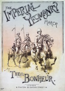 Front cover of the music score for The Imperial Yeomanry March by Theon Bonheur by English School