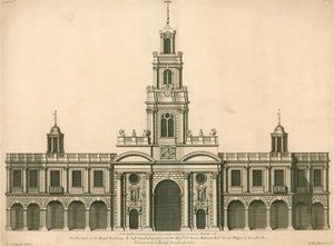 Front Elevation of the Royal Exchange, London by English School
