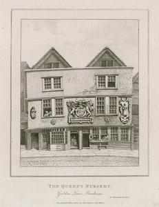 Front of the Fortune Theatre, as it looked in 1800 after having been turned into a shop by English School