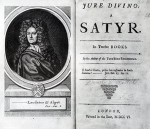 Frontispiece and Title Page for Jure Divino: A Satyr by Daniel Defoe, published 1706 by English School