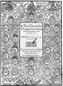 Frontispiece of The Chronicles of England by John Stow, 1580 by English School