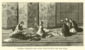 Funeral Ceremony, the Bonze Administering the Last Rites by English School