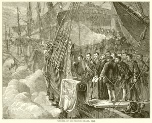 Funeral of Sir Francis Drake, 1595 by English School