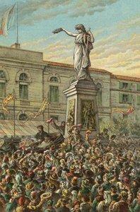 Garibaldi Unveiling the Mentana Memorial at Milan by English School