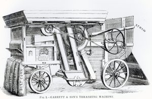 Garrett and Sons Patent Combined Threshing and Dressing Machine by English School