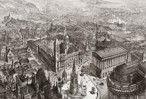 General View of Birmingham, West Midlands, England