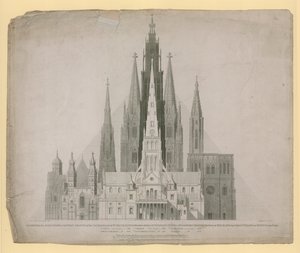 Geometrical Elevations of the West Fronts of the Cathedrals of St Paul
