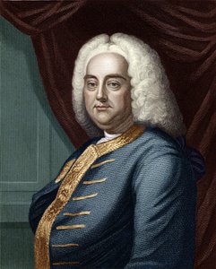 George Frederic Handel, engraved by Thomson (later colouration) by English School