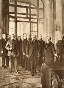German Politicians at the Palace of Versailles, 1919 by English School