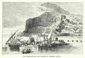 Gibraltar: The Landing-Place, and Remains of Moorish Castle by English School