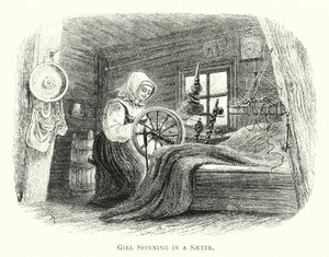 Girl Spinning in a Saeter by English School
