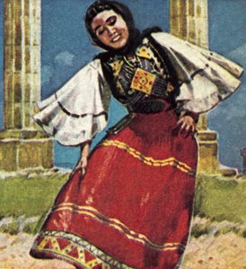Girl in national costume of Greece