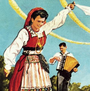 Girl in the national costume of Portugal