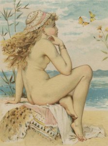 Girl Looking Out to Sea by English School