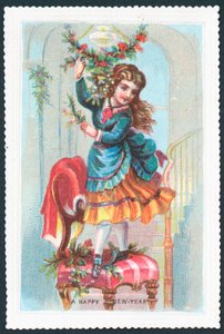 Girl standing on a chair by English School