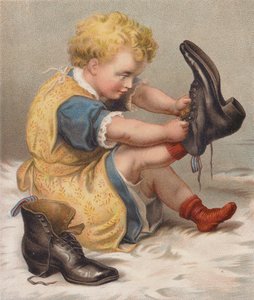 Girl trying on her mother