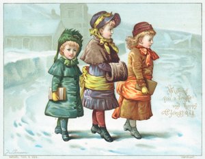 Girls Walking in the Snow
