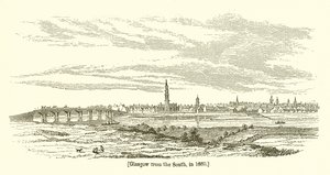 Glasgow from the South, in 1660 by English School