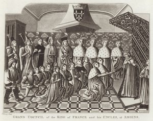 Grand Council of the King of France and his Uncles at Amiens by English School