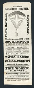 Grand Parachute Descent, Flora Gardens, Bayswater, 12 August 1839 by English School
