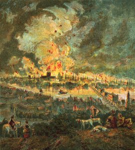 Great Fire of London by English School